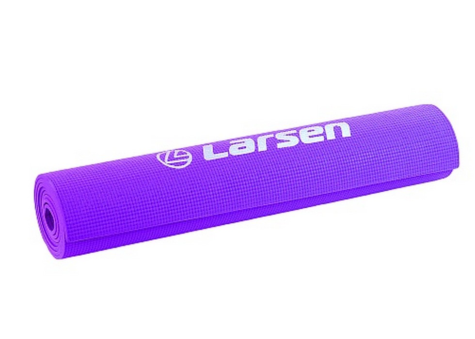 Коврик для фитнеса и йоги Larsen PVC фиолетовый р173х61х0,6см (повыш плотн) 980_700
