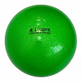 Мяч для художественной гимнастики Lugger однотонный d=19 см (зеленый с блестками) 120_120