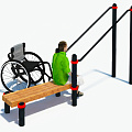 Брусья наклонные со скамьей для инвалидов-колясочников W-8.06 Hercules 5208 120_120