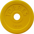 Диск обрезиненный Torres 1,25 кг PL50381, d.25мм, желтый 120_120