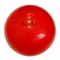 Мяч для художественной гимнастики Lugger однотонный d=15 см (красный с блестками) 120_120