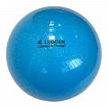Мяч для художественной гимнастики Lugger однотонный d=15 см (небесный с блестками) 120_120