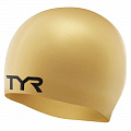 Шапочка для плавания TYR Wrinkle Free Silicone Cap LCS-710 золотистый 120_120