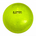 Мяч для художественной гимнастики Lugger однотонный d=15 см (желтый с блестками) 120_120
