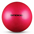 Мяч для художественной гимнастики d15см Indigo ПВХ IN119-PI розовый металлик с блестками 120_120