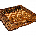 Шахматы + нарды резные Неркени 60, с ручкой Haleyan kh147-6 120_120