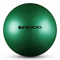 Мяч для художественной гимнастики d15см Indigo ПВХ IN119-GR зеленый металлик с блестками 120_120
